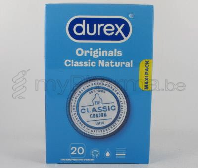 DUREX CLASSIC NATURAL 20 condooms met glijmiddel               (medisch hulpmiddel)